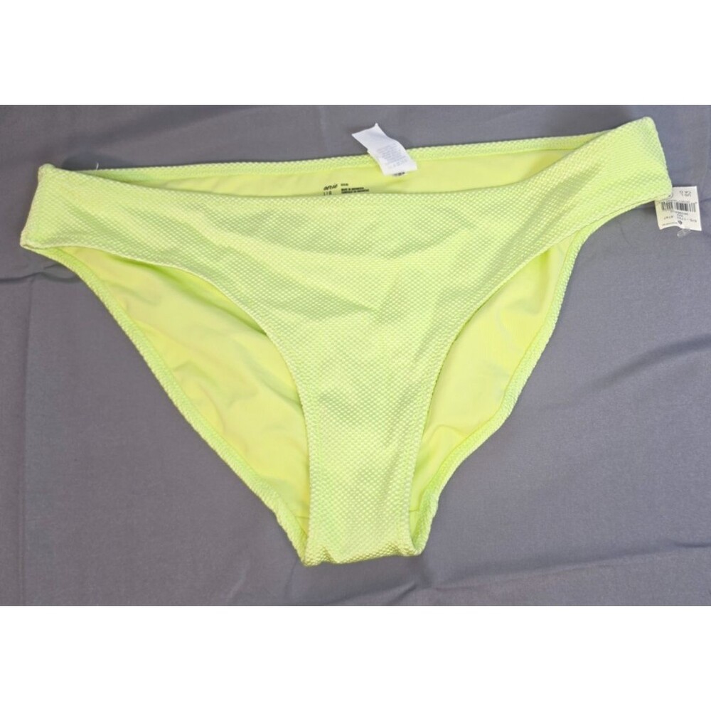 Aerie Green Texture Bikini Swim Bathing Suit Bottom Size Large L New